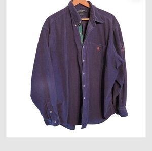 Vintage Ralph Lauren Corduroy Golf Long Sleeve Mens Shirt XXL